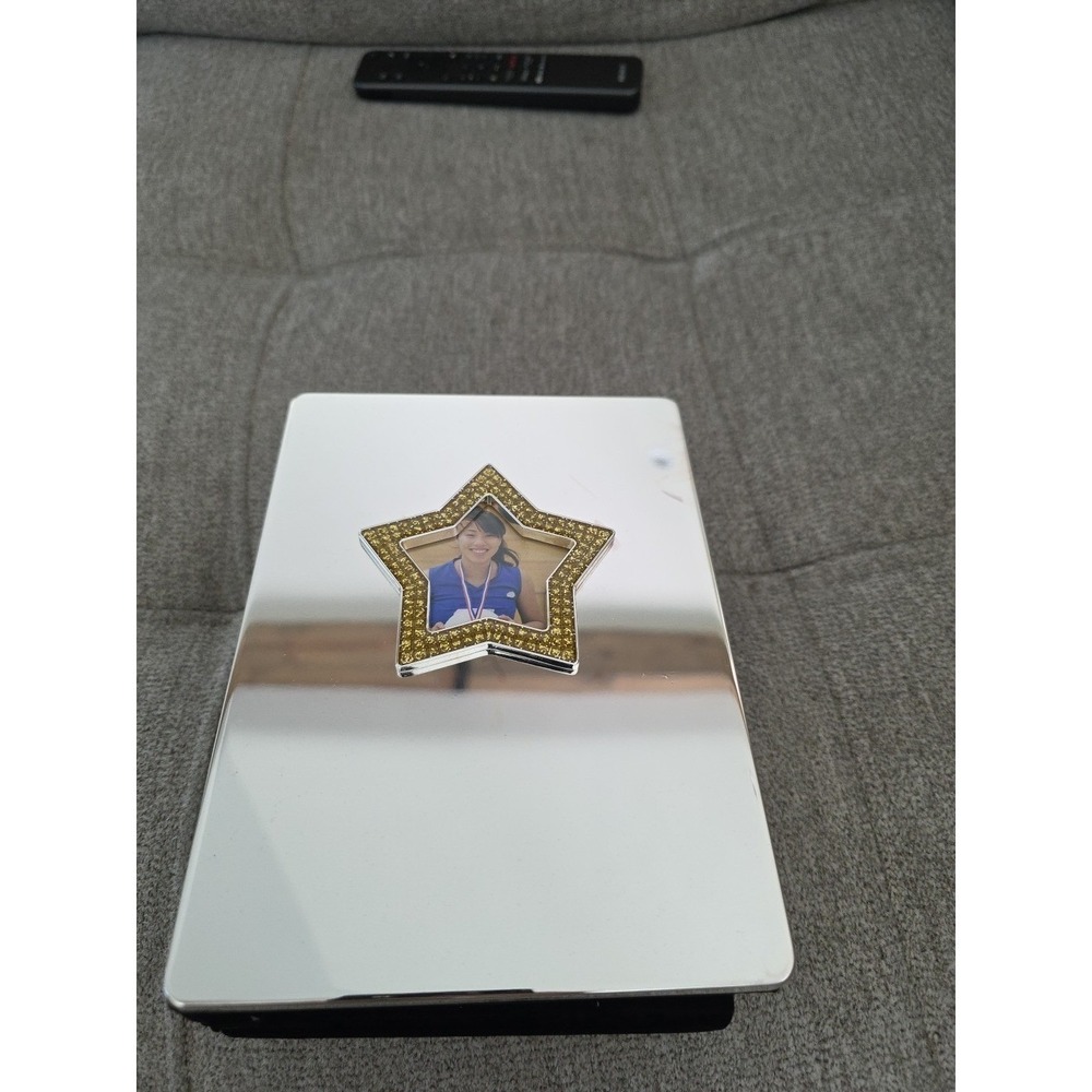 Things Remembered Silver Mirror Gold Star Bling Album NWB DiscolorationOnMirror